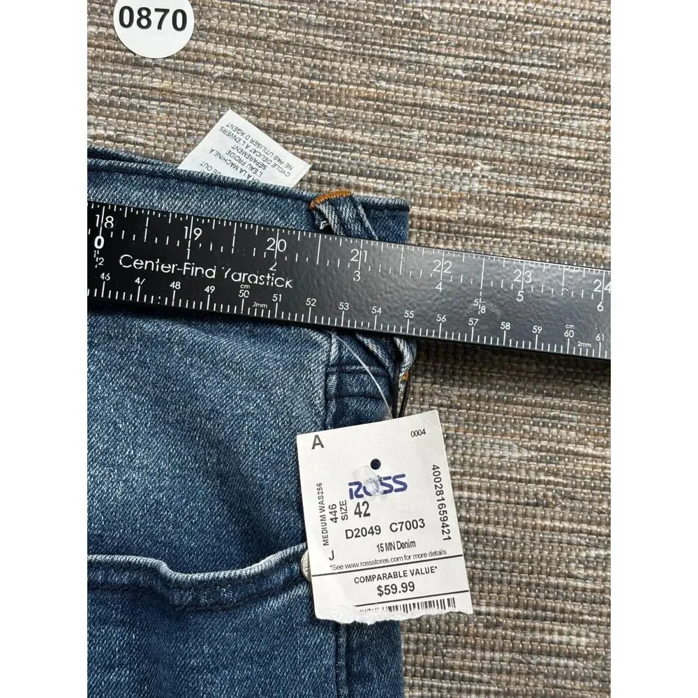 True Religion Rocco Relaxed Skinny Jeans Mens Size 42 Blue Denim Designer NEW
